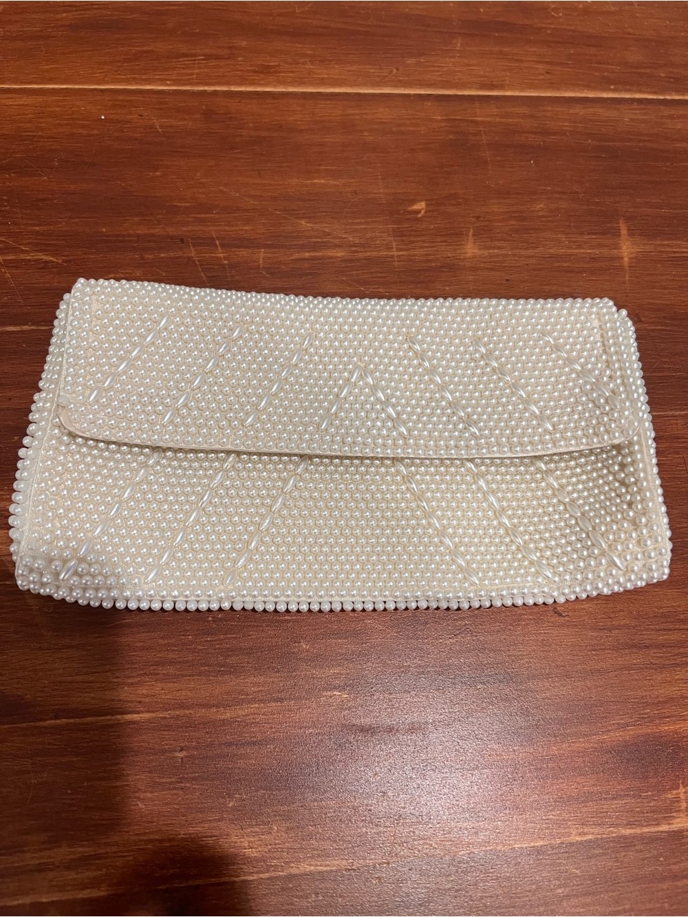 Vintage Bags by Susan Pearl Beaded Clutch Purse Japan Bridal